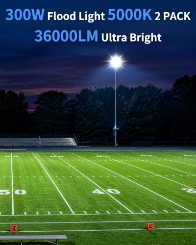36000LM 300W LED Flood Light Outdoor Plug in (2 Count)