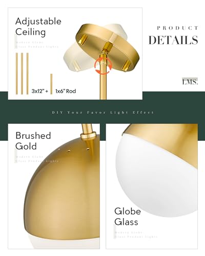 Modern Pendant Lighting Gold Globe Pendant Light Fixture