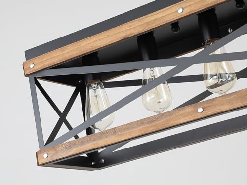 Rustic Farmhouse Wood Kitchen Island Lighting