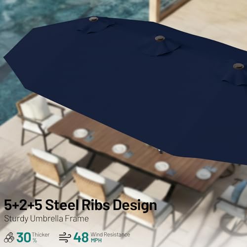 15FT Outdoor Patio Umbrella with Crank