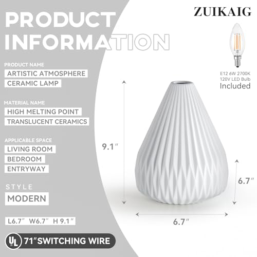 9.1" Decorative Ceramic Table Lamp Living Room