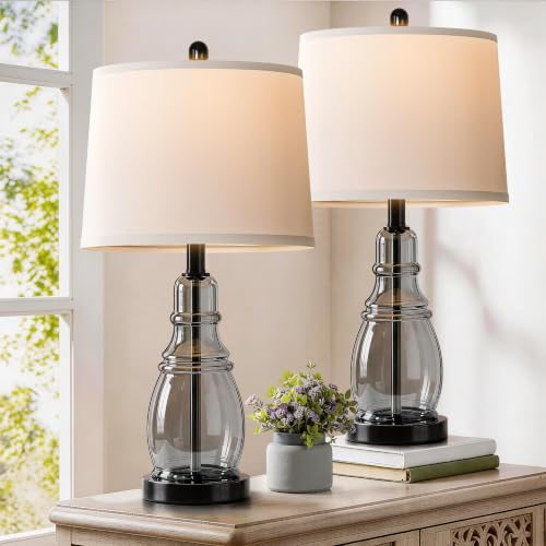 Glass Table Lamp Set of 2
