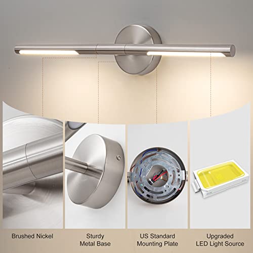 Brushed Nickel Bathroom Light Fixtures Over Mirror 24 Inch