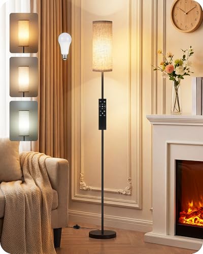 Set of 2 Slim Floor Lamps for Living Room with 2 Magnetic Remotes and Foot Switch (2 Count)