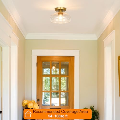 Modern Gold Semi Flush Mount Ceiling Light