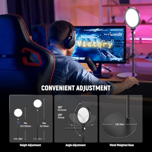 Basics 7" Desk Ring Light for Video Recording