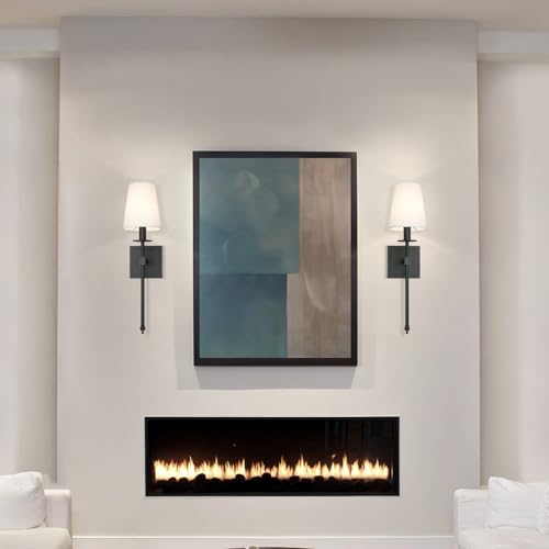 Black Sconces Set of 2 Modern Hardwired Bathroom Sconces (2 Count)
