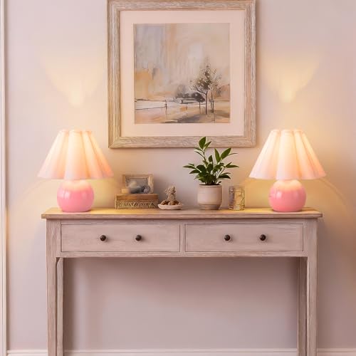 Pink Small Bedside Mini Table Lamp for Bedroom