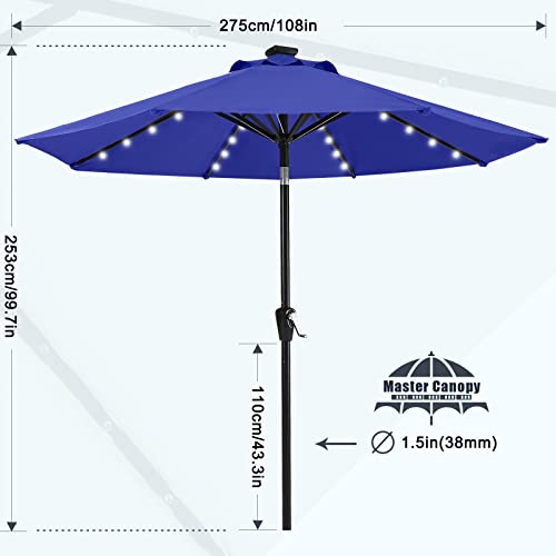 9ft Patio Umbrella with Solar Lights