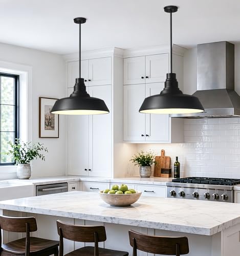 21" Black Pendant Light