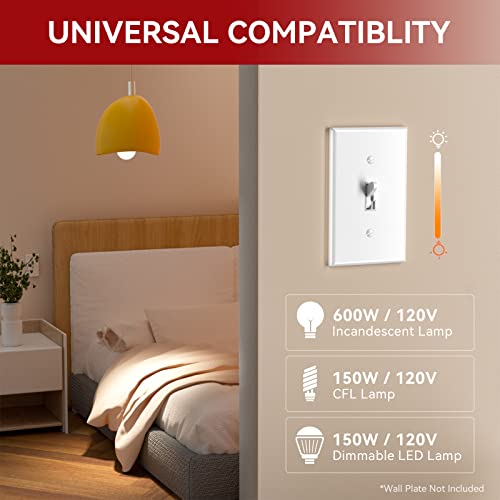 Toggle Slide Dimmer Switch for Dimmable LED Light (2 Count)