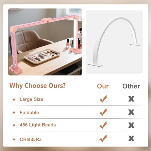 Large Half Moon Light for Nail Desk