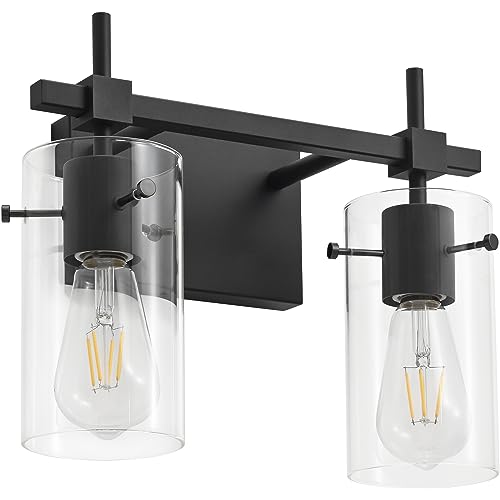 Vintage 2 Lights Bathroom Light Fixtures Wall Sconces Black Vanity Lights for Bathroom Vanity Lighting Fixtures Wall Light Fixtures Bathroom Vanity Lights BK