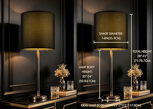14x14x15 Inch Large Tall Drum Lamp Shades Set of 2 (2 Count)
