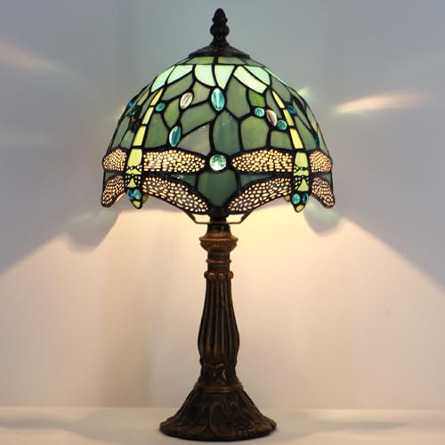 Tiffany Lamp Stained Glass Table Bedside Accent Light 8X8X14.5 inch