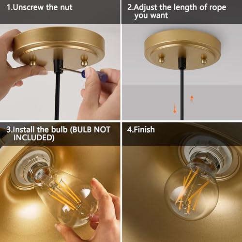 Gold Modern Pendant Lights Kitchen Island Fixtures (3 Count)
