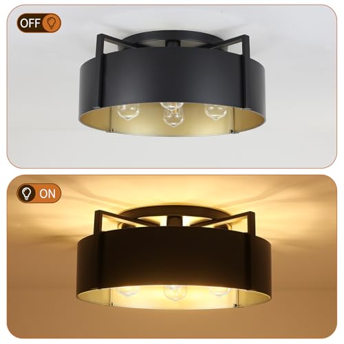 20'' Black Semi Flush Mount Ceiling Light