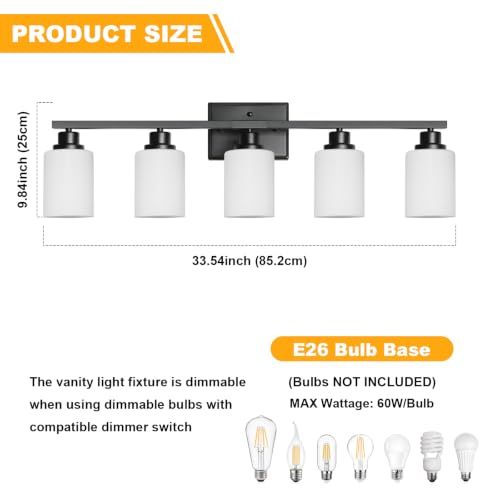 5 Light Bathroom Light Fixtures
