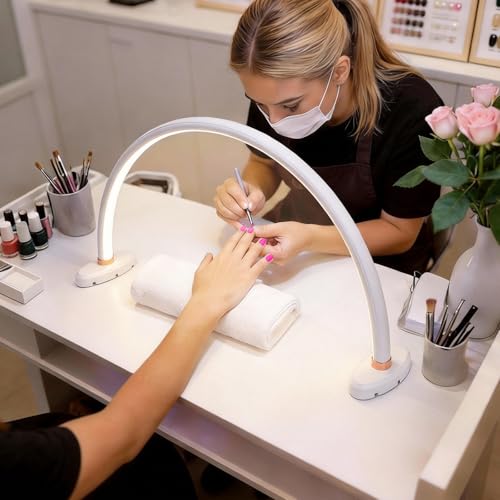 20" Half Moon Light for Nail Desk No Flicker&Shadow