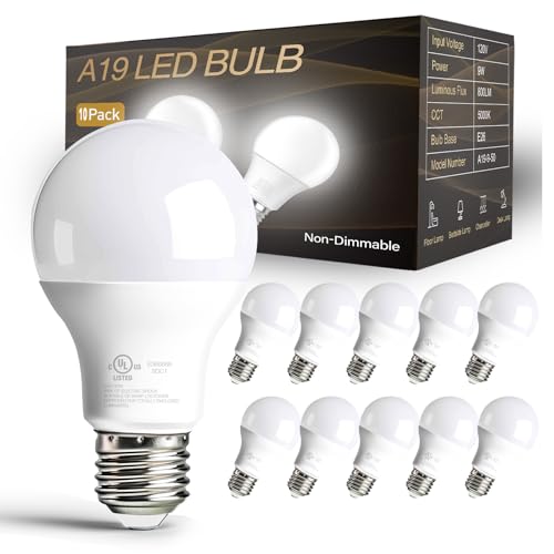 A19 LED Light Bulbs 60 Watts Equivalent Bulbs (24 Count)