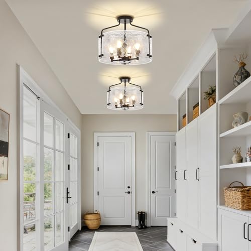 Modern Black Semi Flush Mount Ceiling Light
