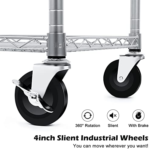 990Lbs Capacity Heavy Duty Rolling Utility Cart
