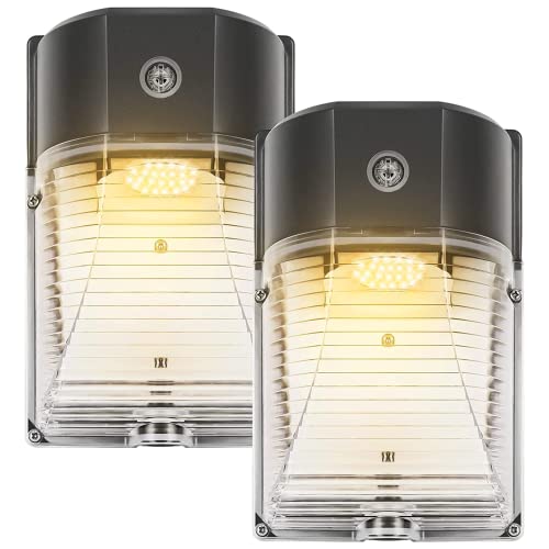 26W LED Wall Pack Light with Dusk to Dawn Sensor 3000k Bronze 2Pack (2 Count)