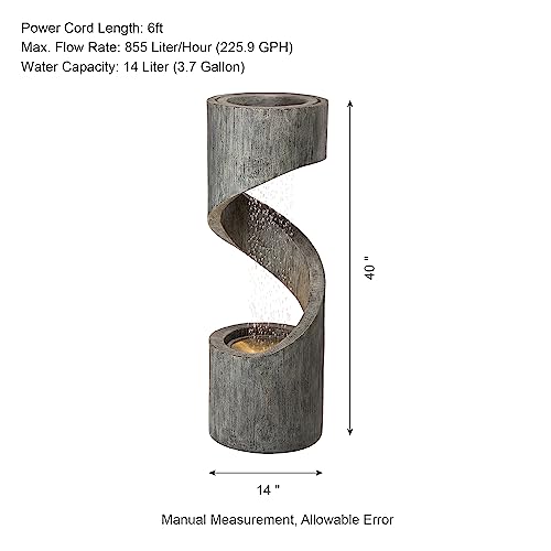 Outdoor Water Fountain with LED Light