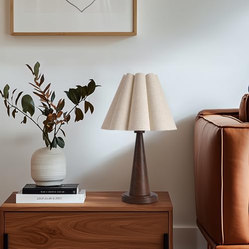Modern Table Lamp with Petal Linen Lampshade