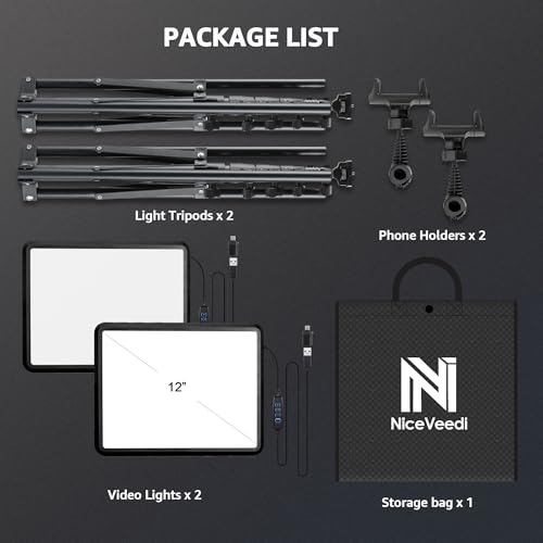 2 Pack LED Video Light Kit (2 Count)
