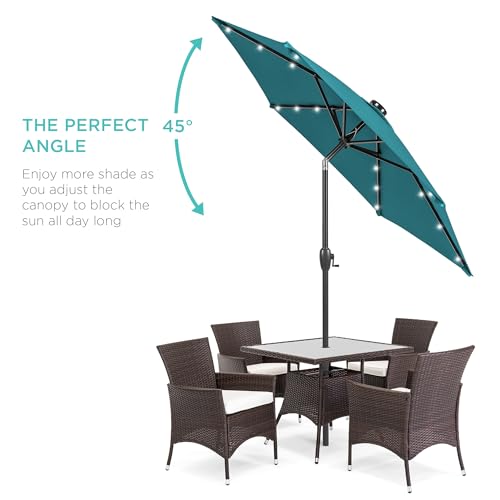 7.5ft Solar Umbrella LED Lighted Patio Umbrella