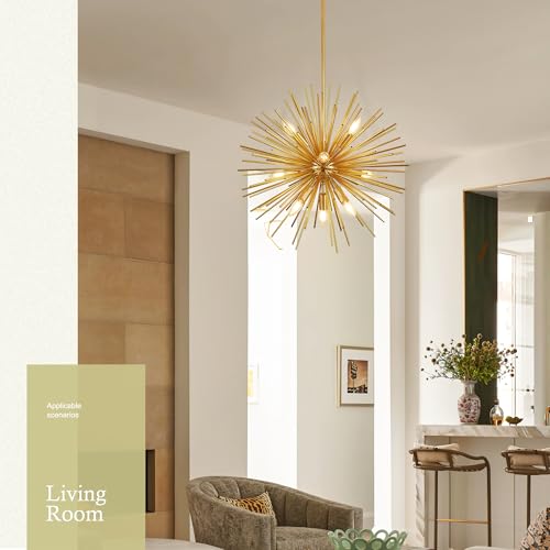 24" Gold Sputnik Chandelier 9