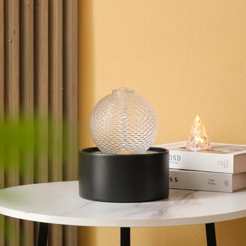 Indoor Water Feature Tabletop Ceramic Fountain Home Kitchen Office Decoration Modern Design Style