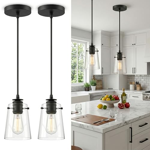 Black Pendant Lights Kitchen Island (2 Count)