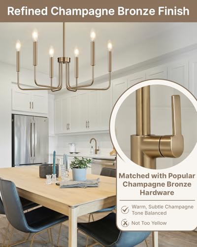 6 Light Champagne Bronze Chandelier