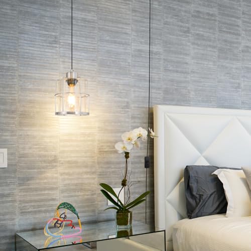 Brushed Nickel Plug in Pendant Light