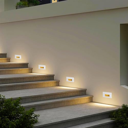 Stair Lights Indoor Outdoor Step Lights LED 12V Low Voltage Lights for Stairs 4W 3000K Warm White (12 Count)