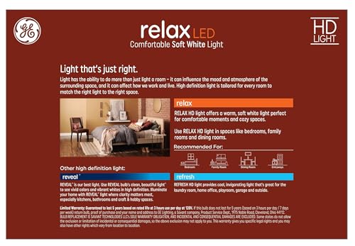 Relax 8 Pack 40 W Equivalent Dimmable Warm White A19 LED Light Fixture Light Bulbs 44898 (8 Count)