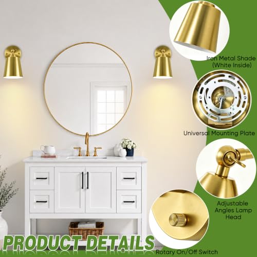 Set of 2 Wall Sconces for Bathroom (2 Count)