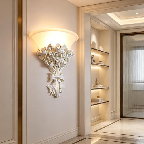 White Flower Wall Sconce 1