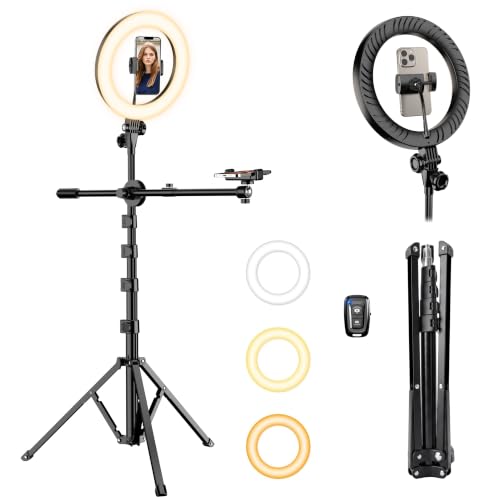 Upgrade Tripod Ring Light Stand with 2 Telescopic Arms