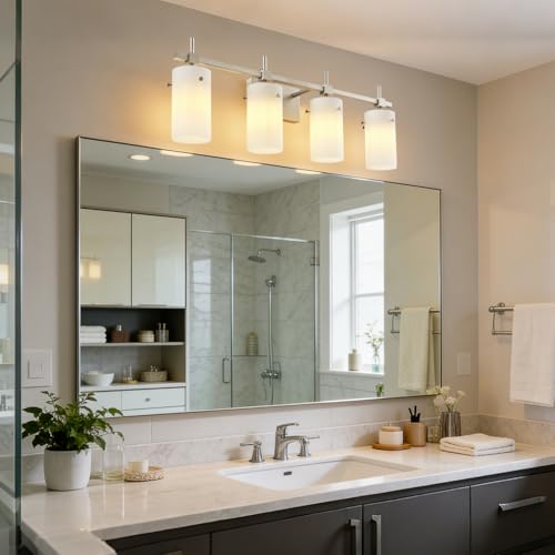 4 Light Bathroom Vanity Lights Over Mirror