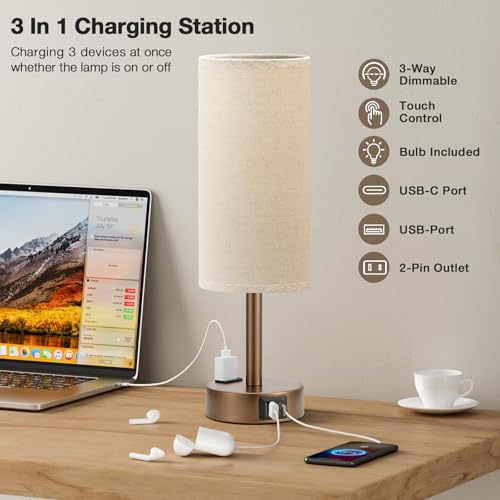 Brown Bedside Lamp for Bedroom