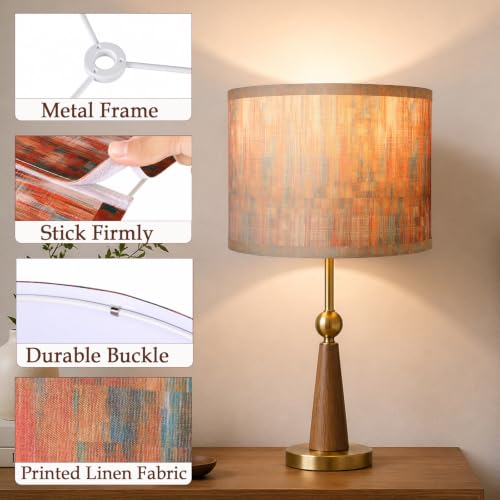 Drum Lampshades Set of 2 (Vintage Orange / 13inx13inx10in)
