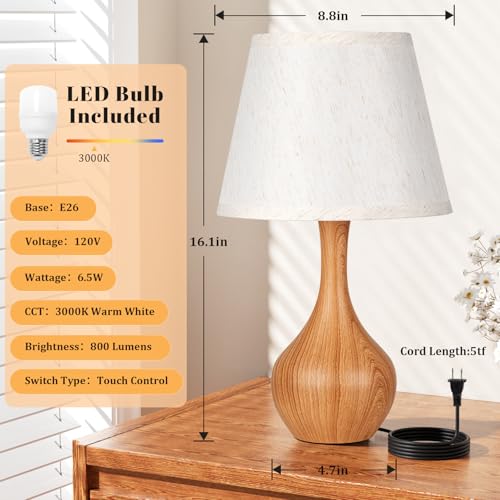 16.1" Touch Table Lamp for Nightstand