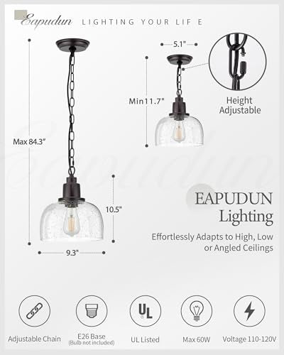1 Pack Farmhouse Pendant Light