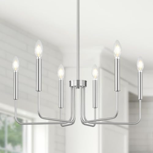 6 Light Brushed Nickel Chandelier