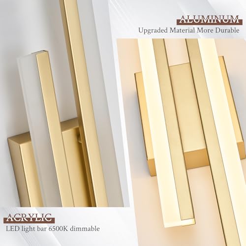 LED Wall Sconce Gold Modern Remote Wall Light Fixtures for Living Room