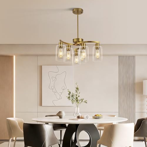 6 Light Gold Dining Room Light Fixture