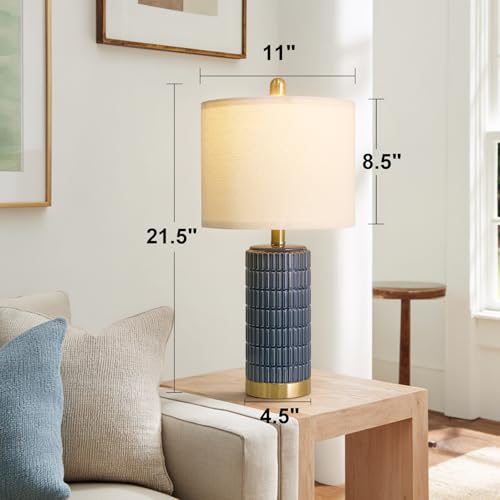21.5'' Bedside Table Lamps Set of 2 with USB A+C Ports for Living Room (2 Count)